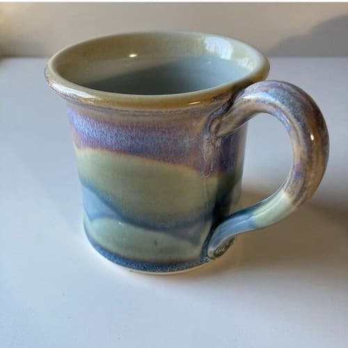 Vintage Studio Pottery Glazed Ceramic Mugs Pastel Watercolors Kawaii Boho 3 MUGS - Thumbnail 8