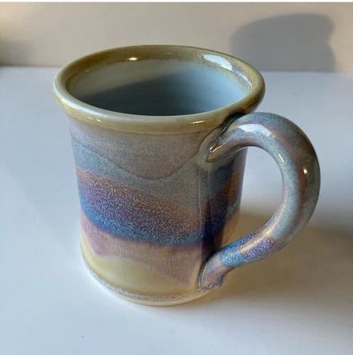 Vintage Studio Pottery Glazed Ceramic Mugs Pastel Watercolors Kawaii Boho 3 MUGS - Thumbnail 5