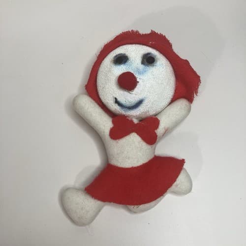 Vintage MCM Flocked Snowman Ornament W Red Scarf Hat Vtg XMAS Mid Century - Thumbnail 8