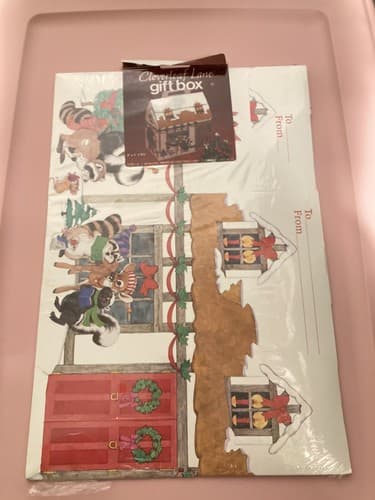 Vintage American Greetings Christmas Cloverleaf Lane Gift box. NOS 9x5x8 3/4 USA