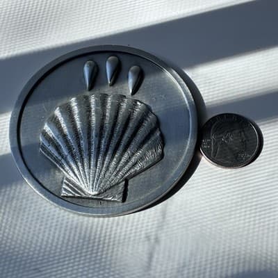 Vintage Lutheran Brotherhood Baptismal Medal Coin Pewter 3in Baptism Celebration - Thumbnail 3