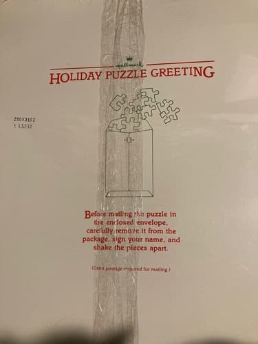 Vintage Hallmark Christmas Snowman Greeting Card Puzzle SEALED NOS Blue Bird - Thumbnail 4