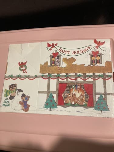 Vintage American Greetings Christmas Cloverleaf Lane Gift box. NOS 9x5x8 3/4 USA - Thumbnail 4