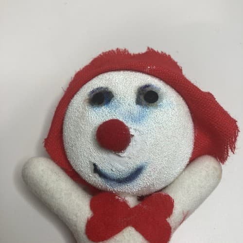Vintage MCM Flocked Snowman Ornament W Red Scarf Hat Vtg XMAS Mid Century - Thumbnail 4