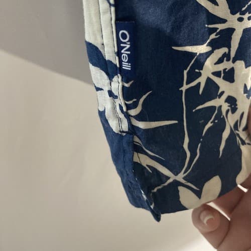 O’Neill XL Men’s Button Up Navy Floral Hibiscus Hawaiian Cotton Shirt - Thumbnail 7