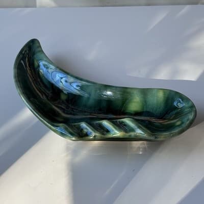 Vintage MCM Green Glazed Ceramic Pottery Ashtray Retro Mid Century Modern 60s 70 - Thumbnail 18