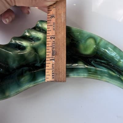 Vintage MCM Green Glazed Ceramic Pottery Ashtray Retro Mid Century Modern 60s 70 - Thumbnail 9