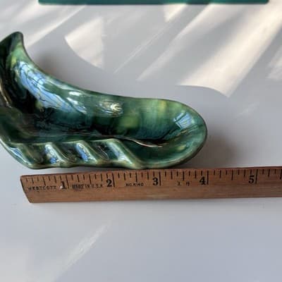Vintage MCM Green Glazed Ceramic Pottery Ashtray Retro Mid Century Modern 60s 70 - Thumbnail 12