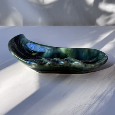 Vintage MCM Green Glazed Ceramic Pottery Ashtray Retro Mid Century Modern 60s 70 - Thumbnail 16