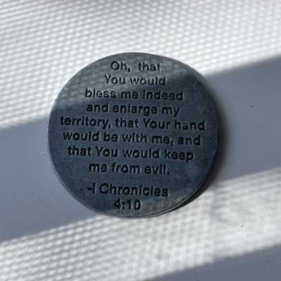 Vintage Prayer Of Jabez Coin Token Pewter Pocket Prayer Coin Christianity - Thumbnail 4