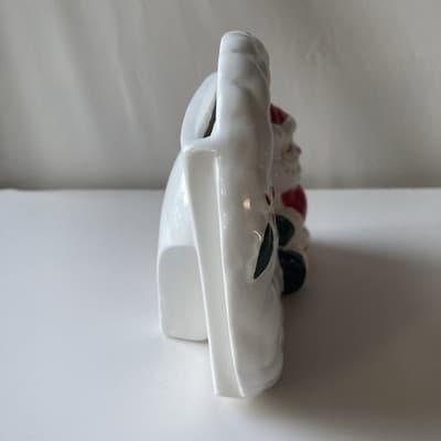 Vintage Christmas Santa Ceramic Picture Frame VTG XMAS Santa Claus Wreath 80/90s - Thumbnail 8