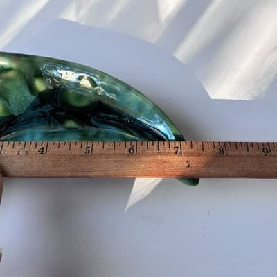 Vintage MCM Green Glazed Ceramic Pottery Ashtray Retro Mid Century Modern 60s 70 - Thumbnail 7