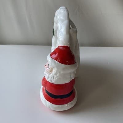 Vintage Christmas Santa Ceramic Picture Frame VTG XMAS Santa Claus Wreath 80/90s - Thumbnail 7