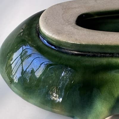Vintage MCM Green Glazed Ceramic Pottery Ashtray Retro Mid Century Modern 60s 70 - Thumbnail 15