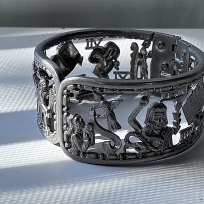 VTG Masonic Ten 10 Commandments Figural Cuff Bracelet George Kenning & Son LDN - Thumbnail 11