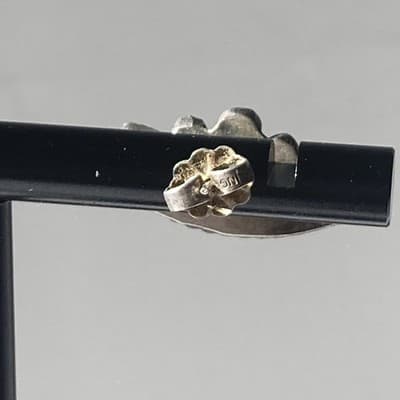 VTG Zuni Native American Sterling Silver Post EarringsTurquoise MOP Petit Point - Thumbnail 9
