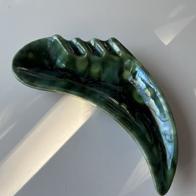Vintage MCM Green Glazed Ceramic Pottery Ashtray Retro Mid Century Modern 60s 70 - Thumbnail 2