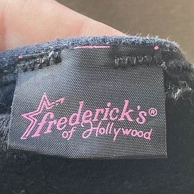 Vintage Fredericks of Hollywood Black Lace Cami Camisole Tank Top Whimsygoth L - Thumbnail 2