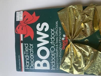 Vintage Christmas Gold Bow Ornaments Wreaths Gifts Deadstock 3Packs Good Tidings - Thumbnail 6