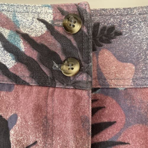 Vintage Harve Benard Tropical Palm Botanical AOP Cotton Skirt Size 8 VTG A-line - Thumbnail 4