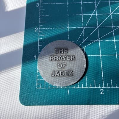 Vintage Prayer Of Jabez Coin Token Pewter Pocket Prayer Coin Christianity - Thumbnail 5