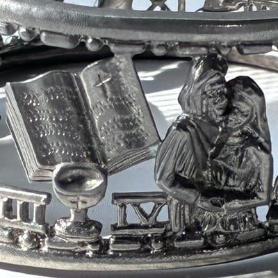 VTG Masonic Ten 10 Commandments Figural Cuff Bracelet George Kenning & Son LDN - Thumbnail 8