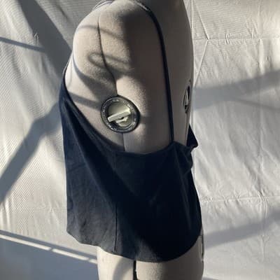 Vintage Fredericks of Hollywood Black Lace Cami Camisole Tank Top Whimsygoth L - Thumbnail 8