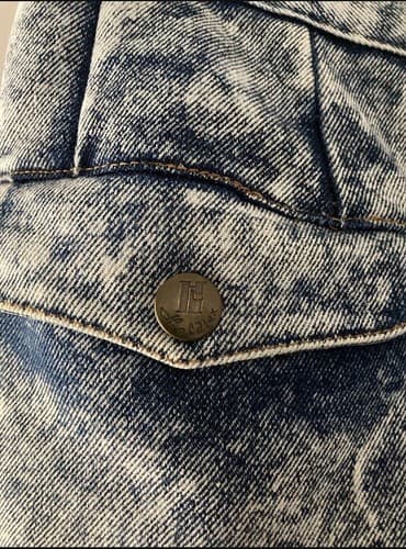 Vintage 80s 90s Acid Wash High Waisted Denim Jean MOM Shorts Holdtex 28 in waist - Thumbnail 4