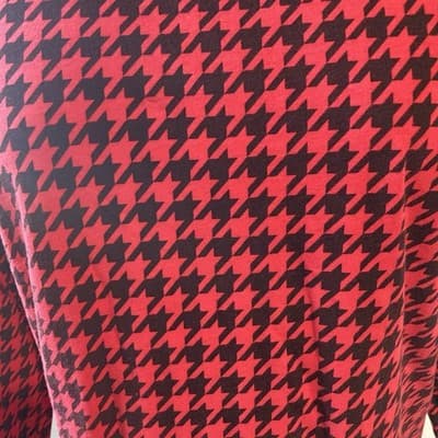 Vintage Womens Houndstooth Shirt Top COTTON Preppy Office Core Red Black Medium - Thumbnail 7