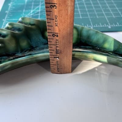 Vintage MCM Green Glazed Ceramic Pottery Ashtray Retro Mid Century Modern 60s 70 - Thumbnail 8