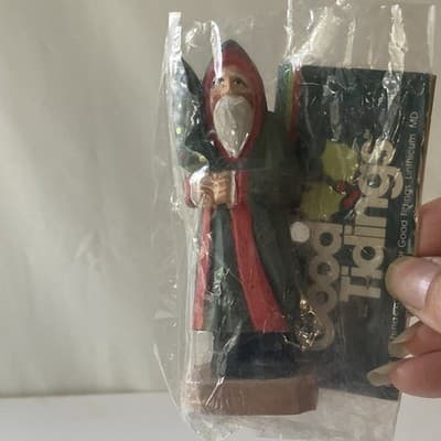 Vintage Christmas Clothes Pin Ornaments Home Made Plus Old World Santa 4pcs READ - Thumbnail 12