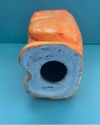 Vintage 60s 70s OWL Chalkware Piggy Bank Plaster Kitschy Psychedelic Retro MCM - Thumbnail 5