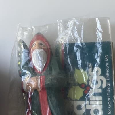 Vintage Christmas Clothes Pin Ornaments Home Made Plus Old World Santa 4pcs READ - Thumbnail 4