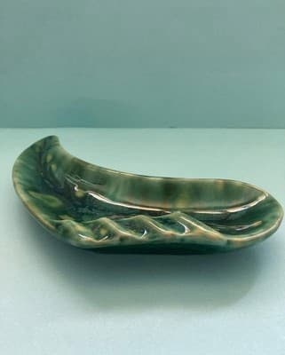 Vintage MCM Green Glazed Ceramic Pottery Ashtray Retro Mid Century Modern 60s 70 - Thumbnail 20
