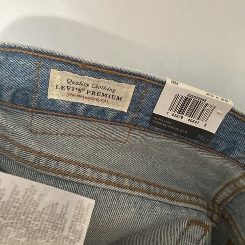 LEVI'S 501 Women's High-Rise Skinny Leg Jeans 25 x 28 Distressed Blue Denim NWT - Thumbnail 13