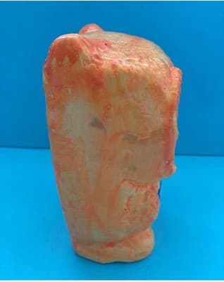 Vintage 60s 70s OWL Chalkware Piggy Bank Plaster Kitschy Psychedelic Retro MCM - Thumbnail 7