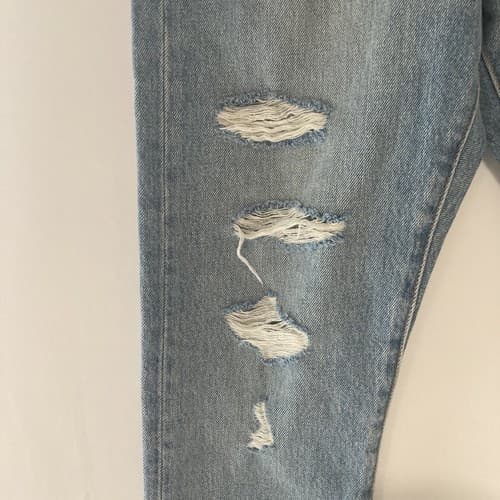 LEVI'S 501 Women's High-Rise Skinny Leg Jeans 25 x 28 Distressed Blue Denim NWT - Thumbnail 16