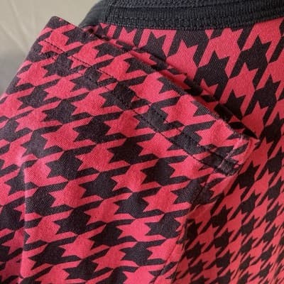 Vintage Womens Houndstooth Shirt Top COTTON Preppy Office Core Red Black Medium - Thumbnail 11