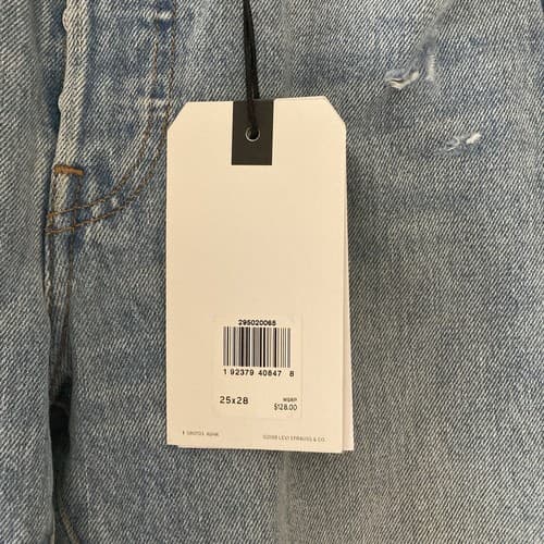 LEVI'S 501 Women's High-Rise Skinny Leg Jeans 25 x 28 Distressed Blue Denim NWT - Thumbnail 5