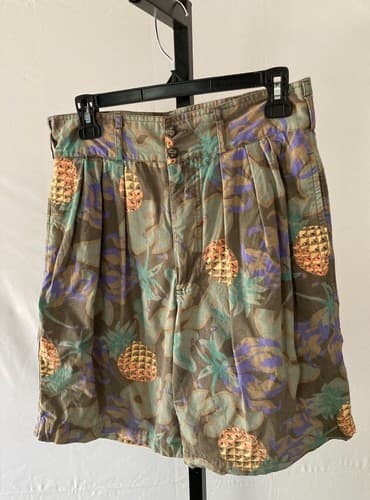Vintage the GAP 90s Women's Cotton Bermuda High Waisted Shorts Size 32 Pineapple - Thumbnail 9