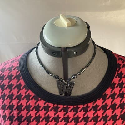 Vintage Womens Houndstooth Shirt Top COTTON Preppy Office Core Red Black Medium - Thumbnail 6