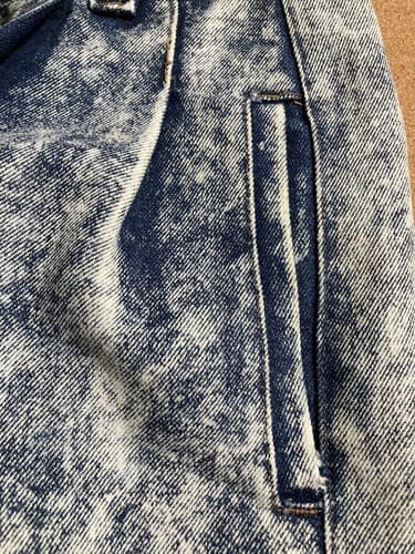 Vintage 80s 90s Acid Wash High Waisted Denim Jean MOM Shorts Holdtex 28 in waist - Thumbnail 13