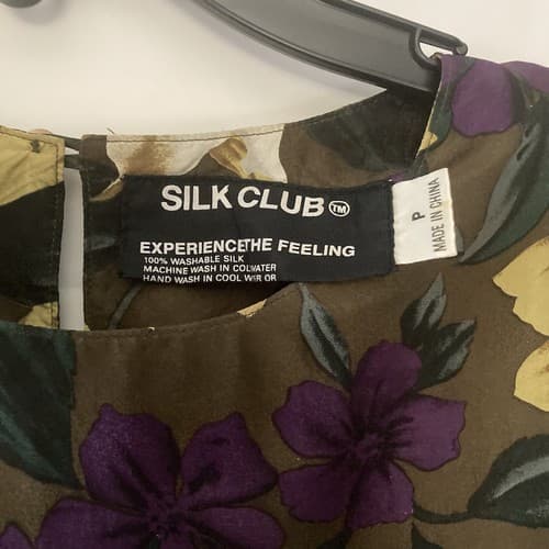 Vintage 90s Women's Silk Floral Boxy Shirt Top SILK CLUB L-XL grunge cottage - Thumbnail 4