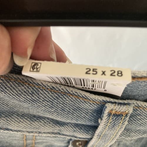 LEVI'S 501 Women's High-Rise Skinny Leg Jeans 25 x 28 Distressed Blue Denim NWT - Thumbnail 12
