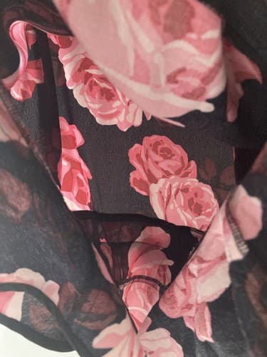 Kate Spade New York Rosa Ruffle Shift Dress Women’s Size XS Roses Floral AOP EUC - Thumbnail 9