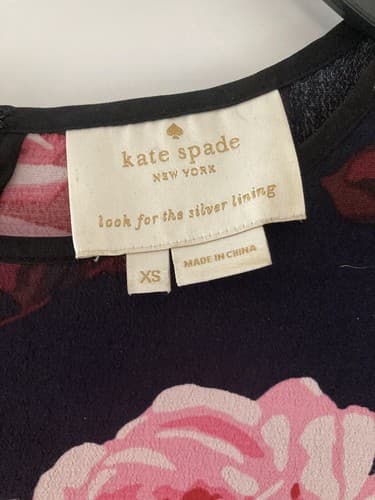 Kate Spade New York Rosa Ruffle Shift Dress Women’s Size XS Roses Floral AOP EUC - Thumbnail 5