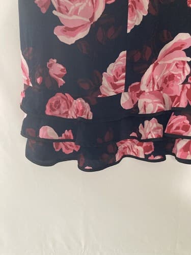 Kate Spade New York Rosa Ruffle Shift Dress Women’s Size XS Roses Floral AOP EUC - Thumbnail 11