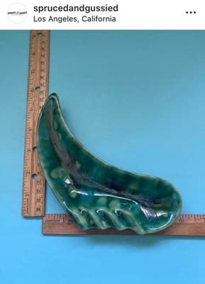 Vintage MCM Green Glazed Ceramic Pottery Ashtray Retro Mid Century Modern 60s 70 - Thumbnail 23