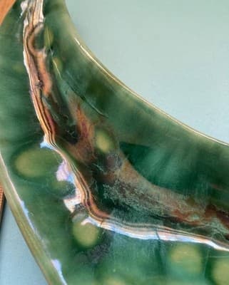 Vintage MCM Green Glazed Ceramic Pottery Ashtray Retro Mid Century Modern 60s 70 - Thumbnail 22