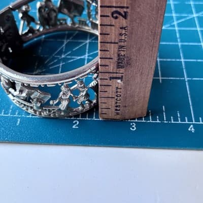 VTG Masonic Ten 10 Commandments Figural Cuff Bracelet George Kenning & Son LDN - Thumbnail 24